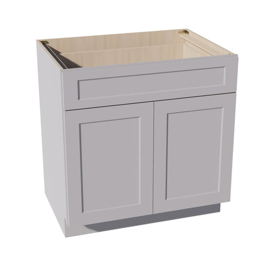 B33-SLG: Shaker Light Grey 33" 1 Drawer 2 Doors Standard Base Cabinet
