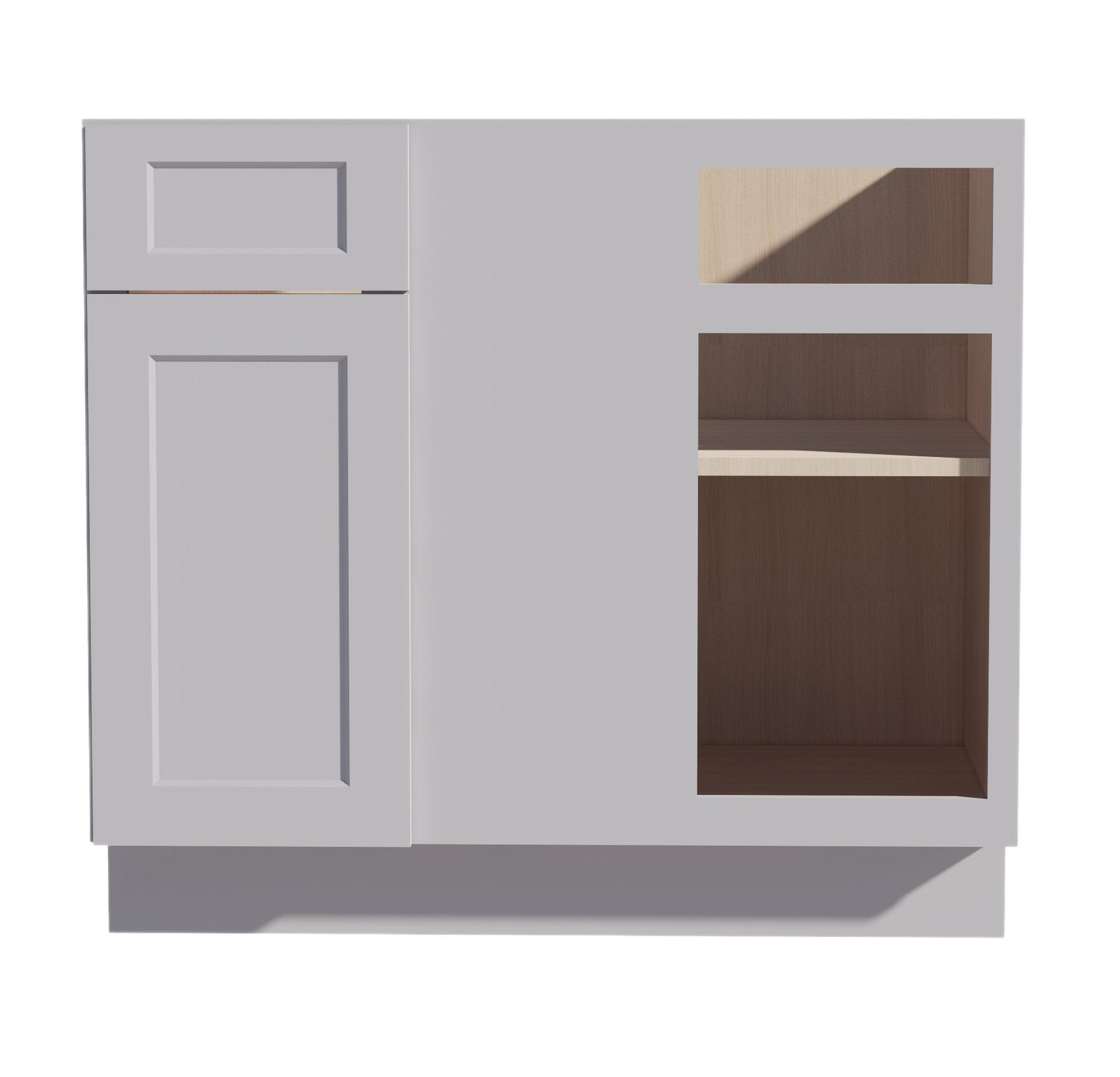 BBC39/42-SLG  Base cabinet Blind Corner - Shaker Style - Light Grey   39"W x 34-1/2"H x 24"D