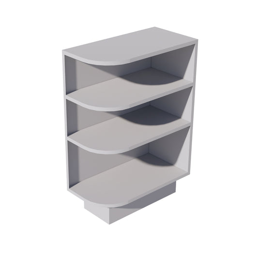 BES12R-SLG: Shaker Light Grey 12" 4 Shelves End Shelf Corner Base Cabinets (Right Open)