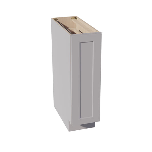 BF09-PO-SLG: Shaker Light Grey 09" Full Door Pull Out Spice Rack Base Cabinets