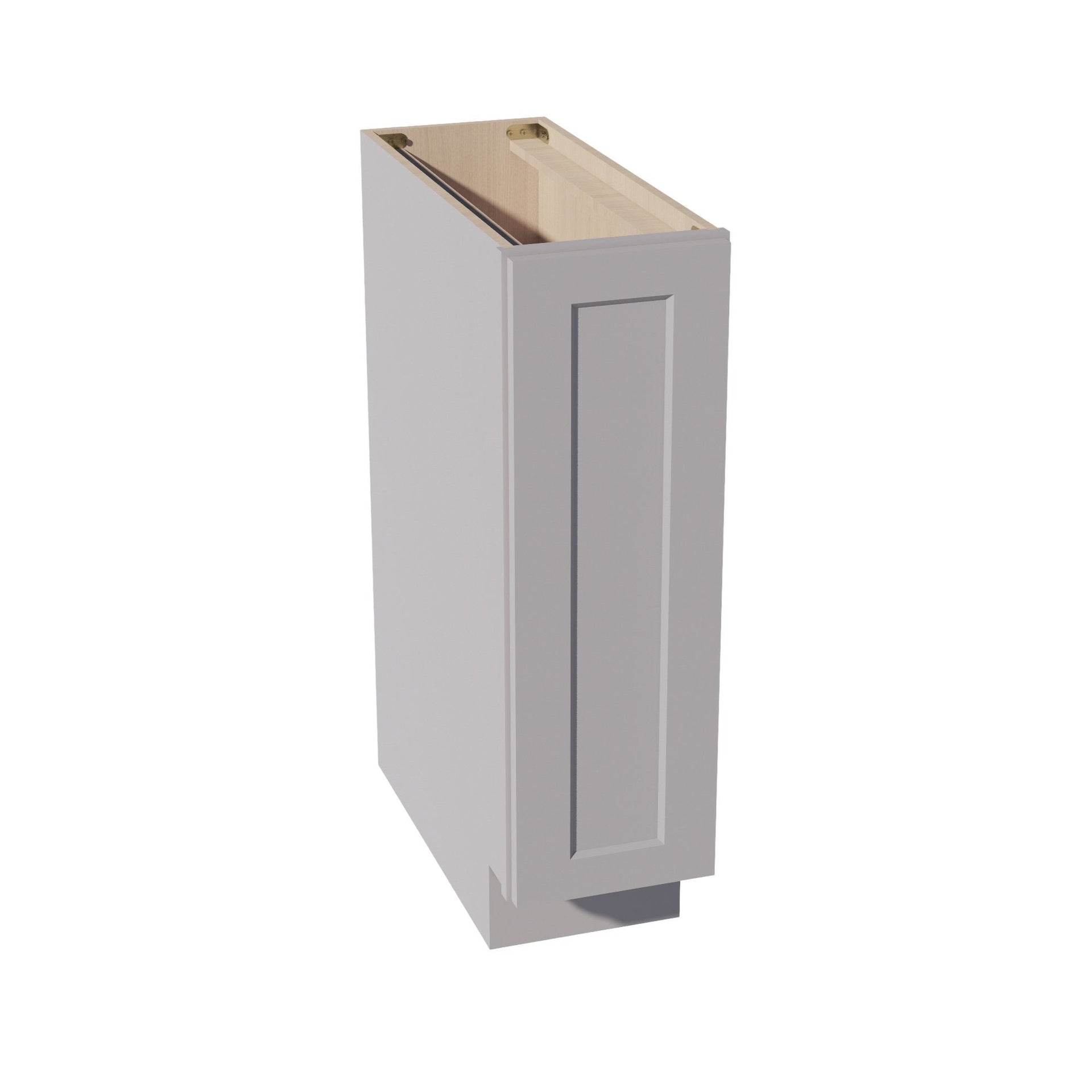 BF0924-SLG  Base cabinet Full Door Pull Out Spice Rack - Shaker Style - Light Grey   09"W x 34-1/2"H x 24"D