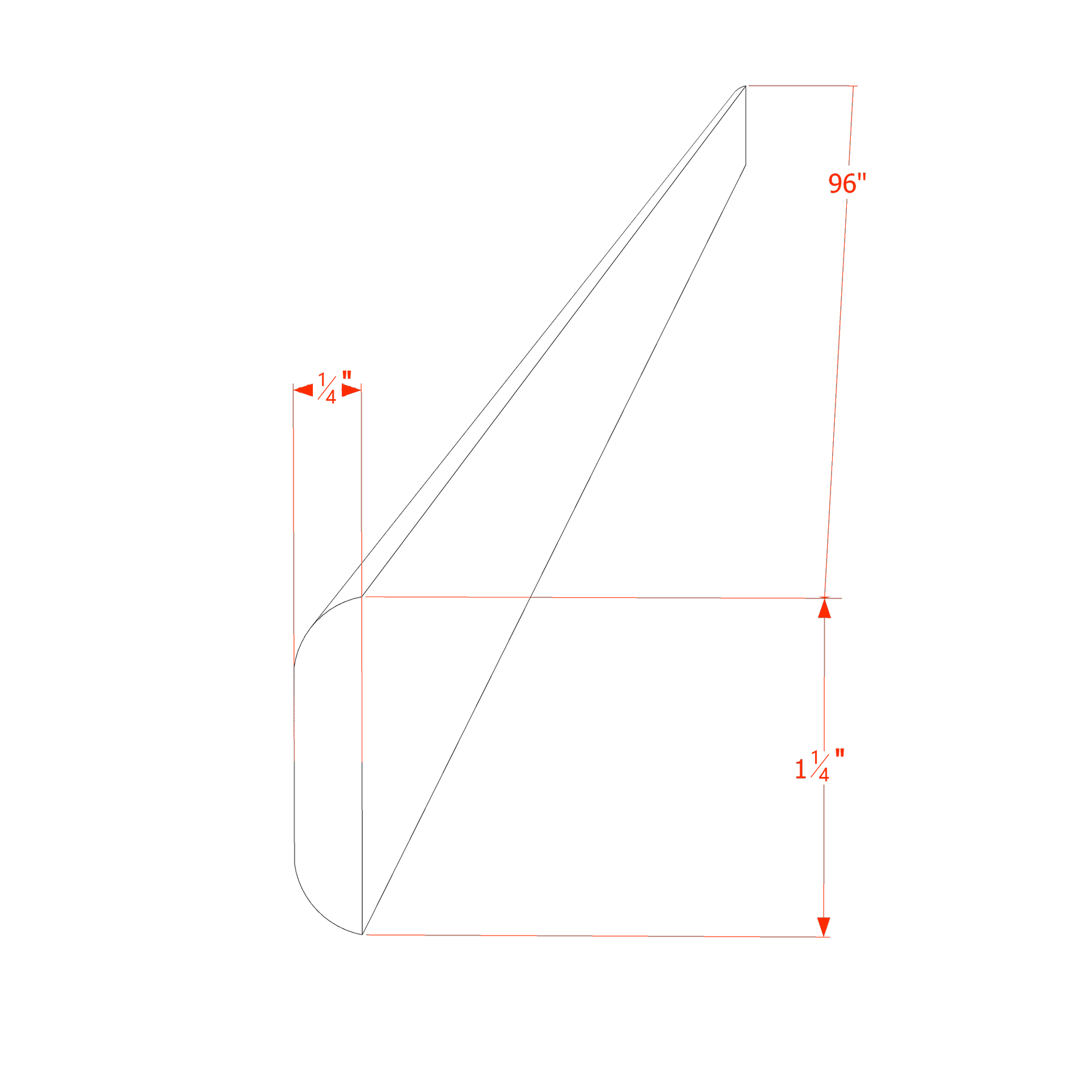 BM1-1/4-SLG  Batten Molding - Shaker Style - Light Grey   96"W x 1-1/4" x 1/4"D