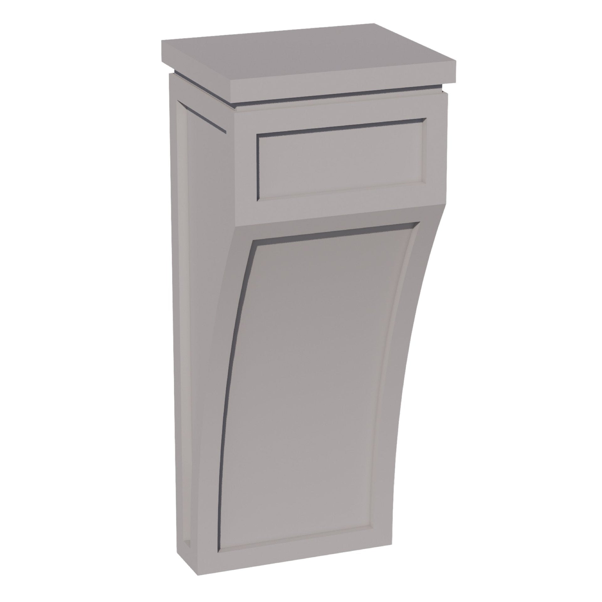 CML-SLG  Large Corbel - Shaker Style - Light Grey   5-1/4"W x 12-1/4"H x 4-1/2"D