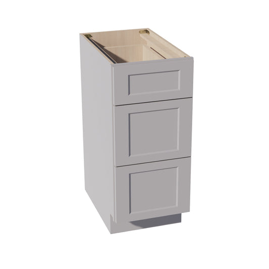 DB15-SLG: Shaker Light Grey 15" 3 Drawers Base Cabinet