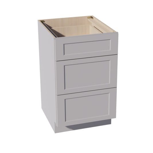 DB21-SLG: Shaker Light Grey 21" 3 Drawers Base Cabinet