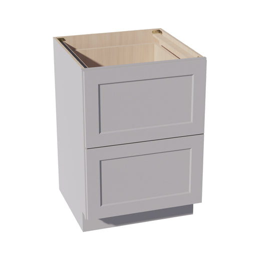 DB24-2-SLG: Shaker Light Grey 24" 2 Drawers Base Cabinet