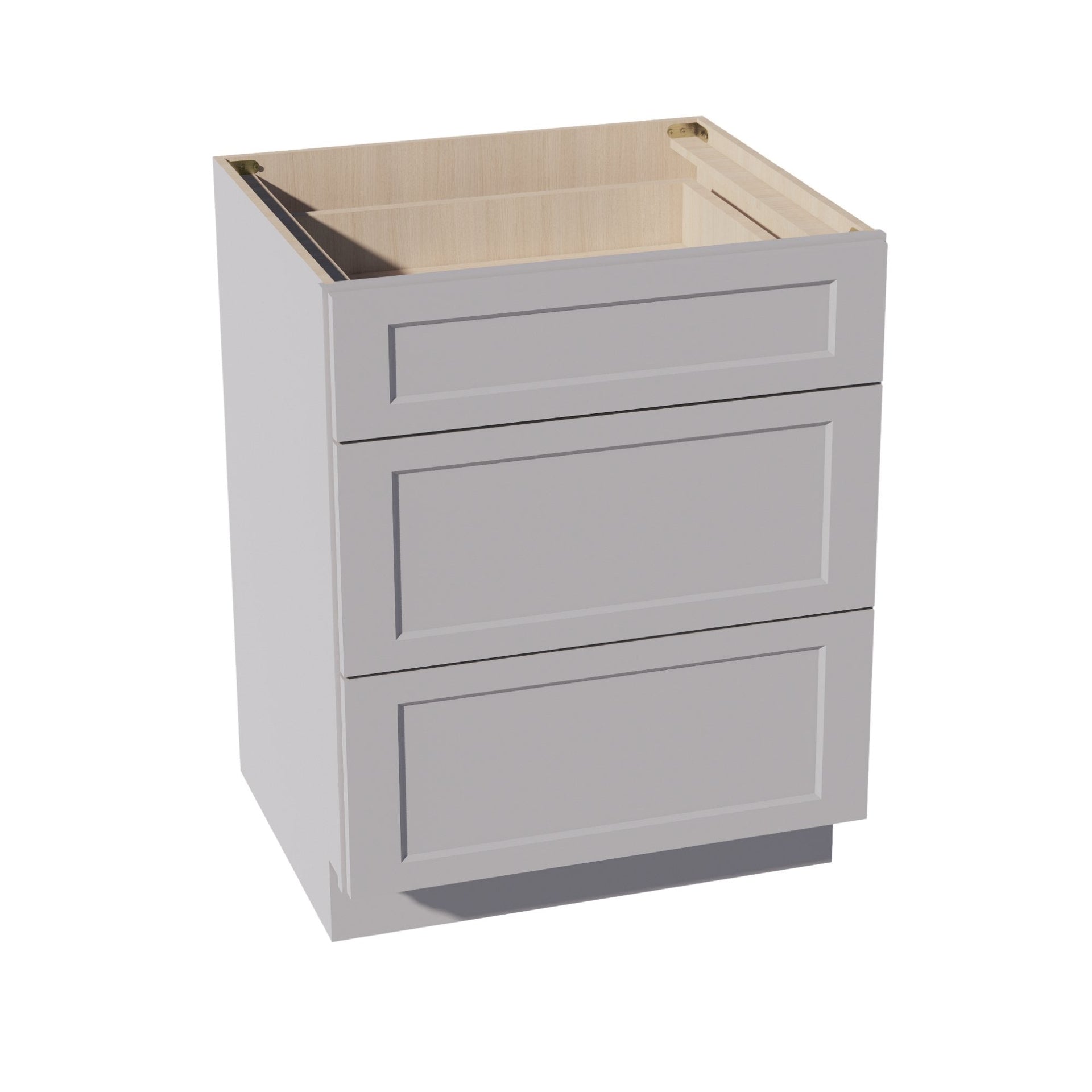 DB27-SLG: Shaker Light Grey 27" 3 Drawers Base Cabinet