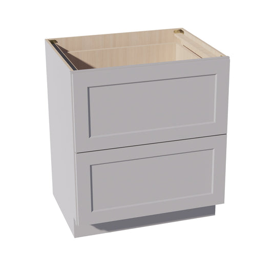 DB30-2-SLG: Shaker Light Grey 30" 2 Drawers Base Cabinet