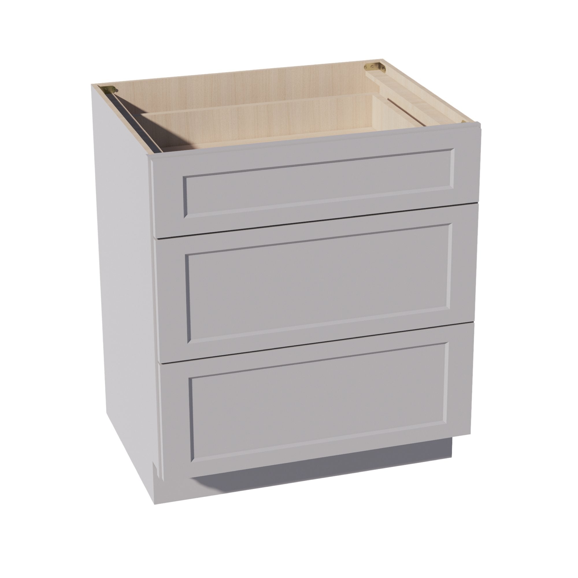 DB30-SLG Base Cabinet 3 Drawers - Shaker Style - Light Grey 30
