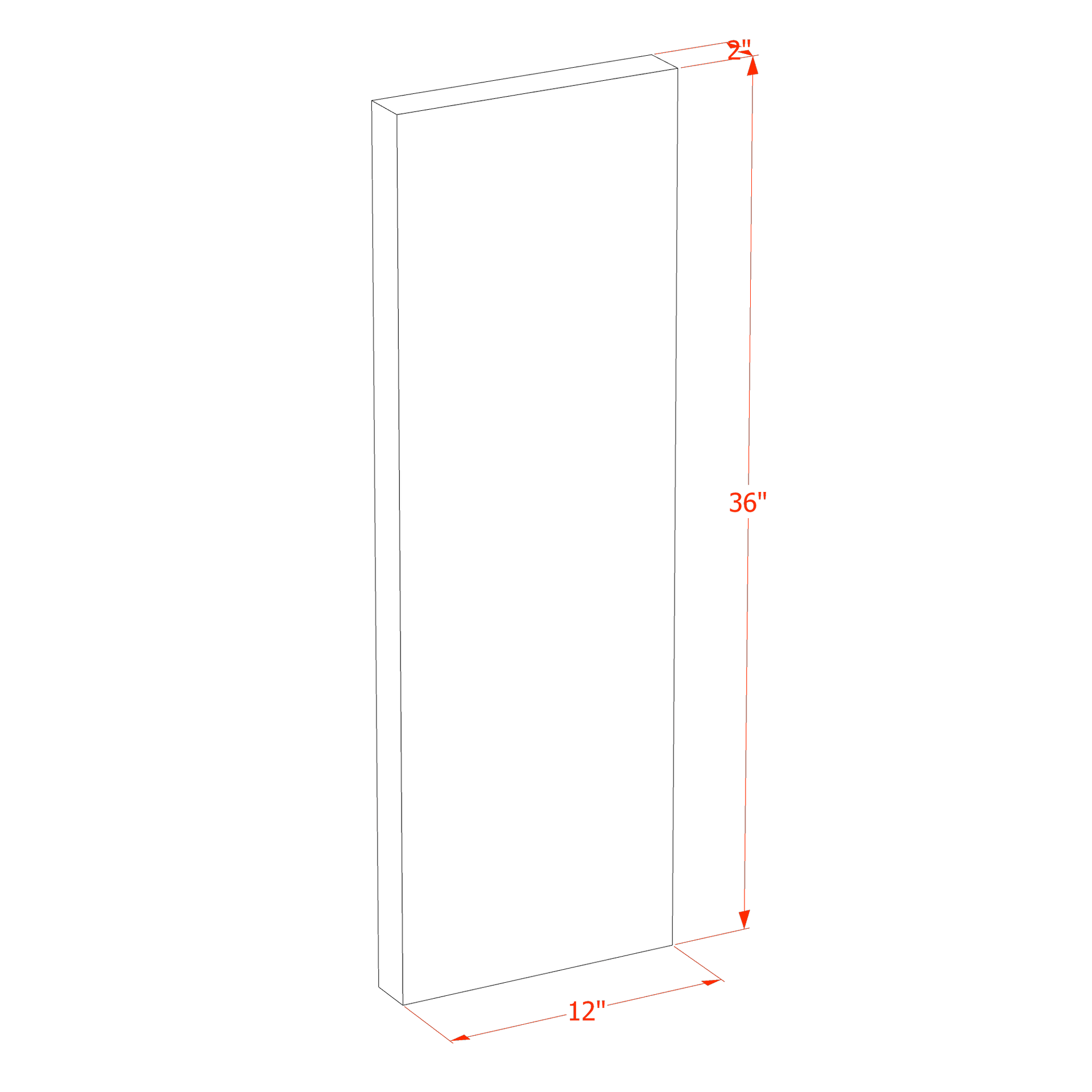 FLS36-SLG: Shaker Light Grey 36"W x 2"H x 12"D Flat Shelf