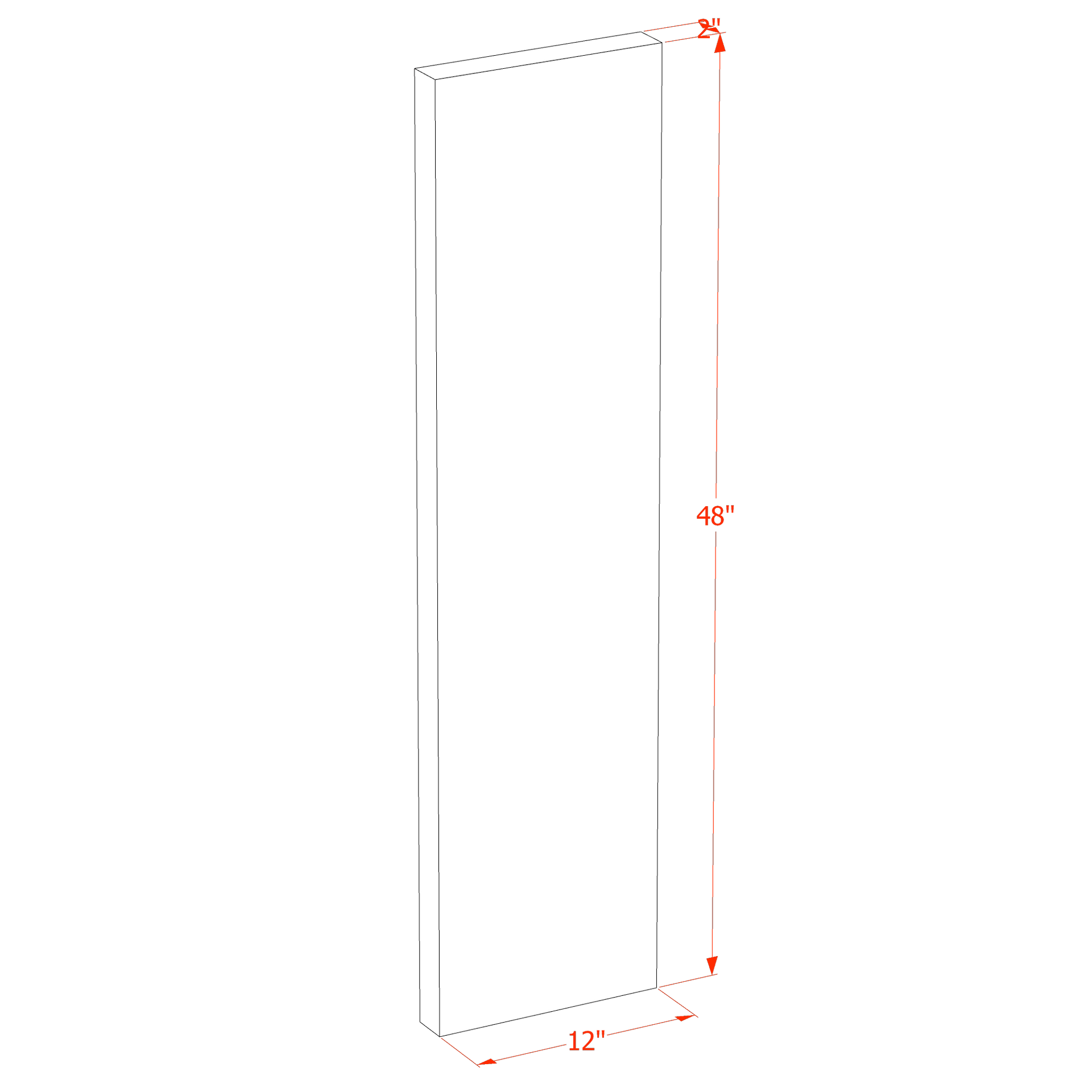 FLS48-SLG: Shaker Light Grey 48"W x 2"H x 12"D Flat Shelf