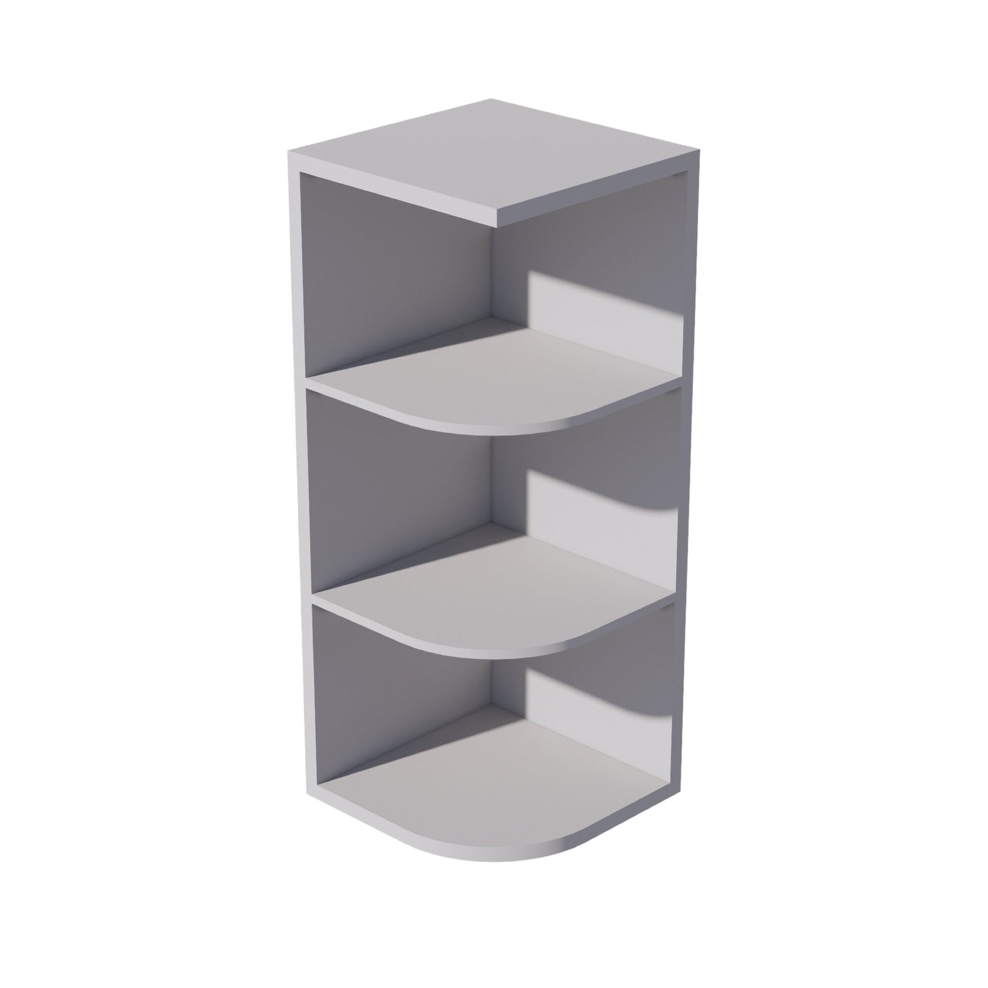 OE1230-SLG  Wall End 4 Shelf Cabinet - Shaker Style - Light Grey   12"W x 30"H x 12"D