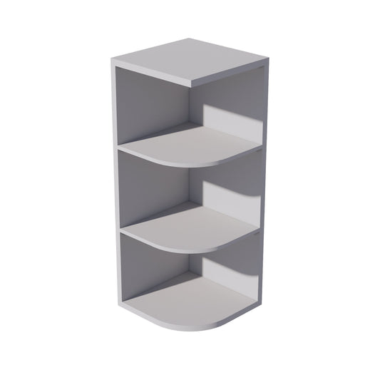 OE1230-SLG  Wall End 4 Shelf Cabinet - Shaker Style - Light Grey   12"W x 30"H x 12"D