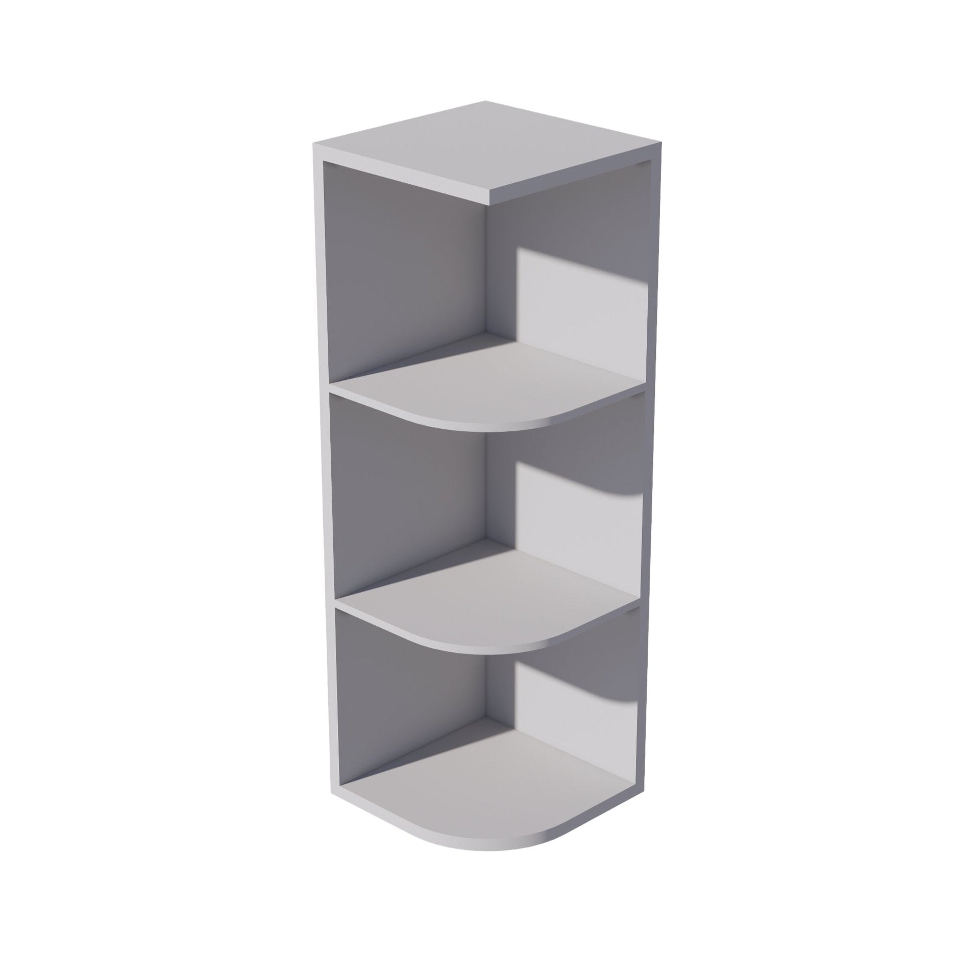 OE1236-SLG  Wall End 4 Shelf Cabinet - Shaker Style - Light Grey   12"W x 36"H x 12"D