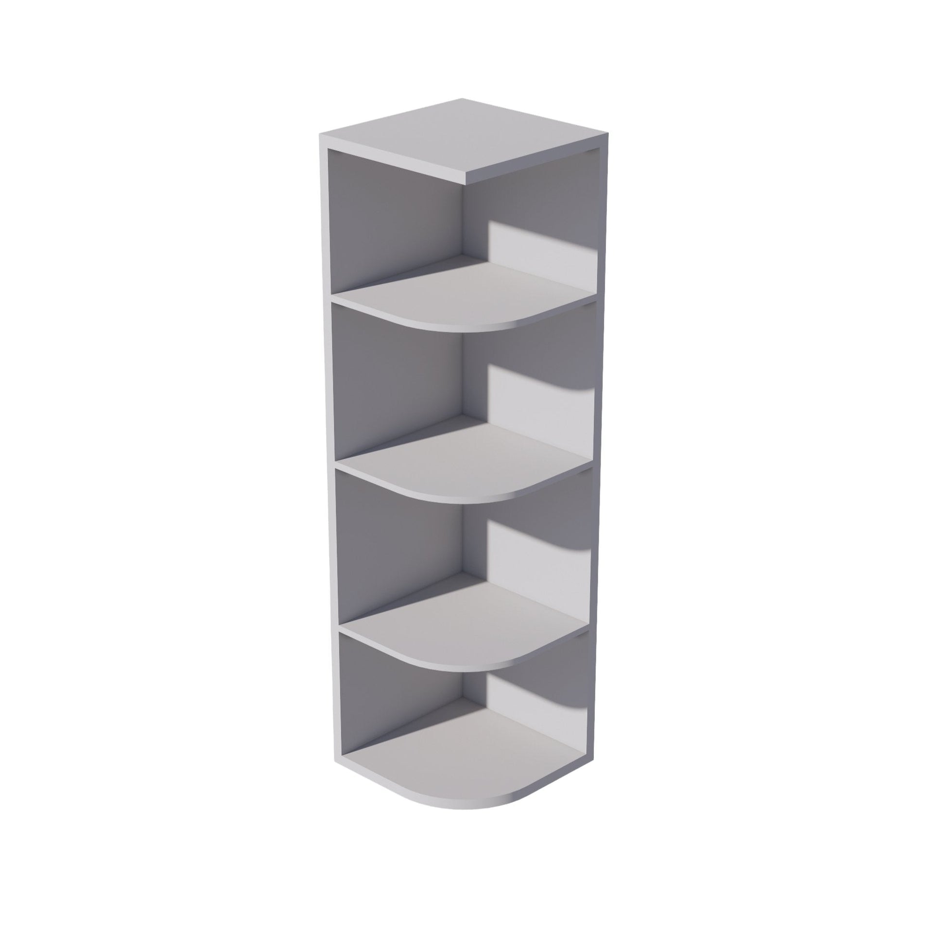 OE1242-SLG  Wall End 4 Shelf Cabinet - Shaker Style - Light Grey   12"W x 42"H x 12"D