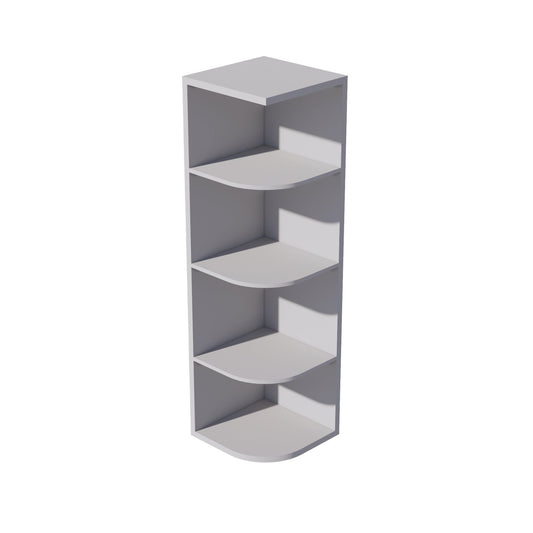 OE1242-SLG  Wall End 4 Shelf Cabinet - Shaker Style - Light Grey   12"W x 42"H x 12"D
