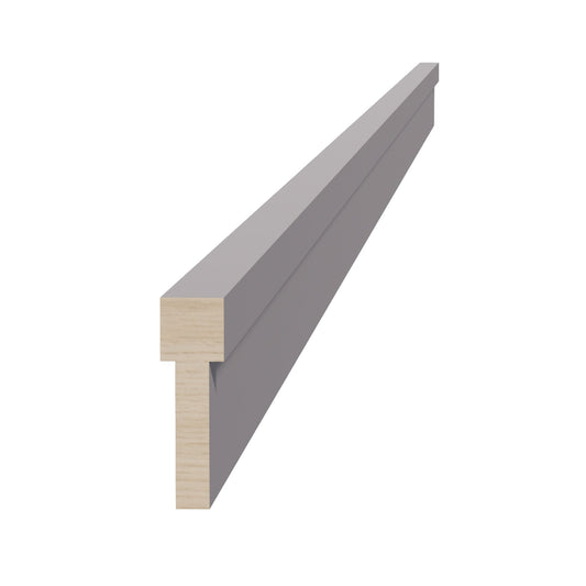 STKM8-SLG: Shaker Light Grey 96"W x 2-1/2"H x 3/4"D Stacking Molding