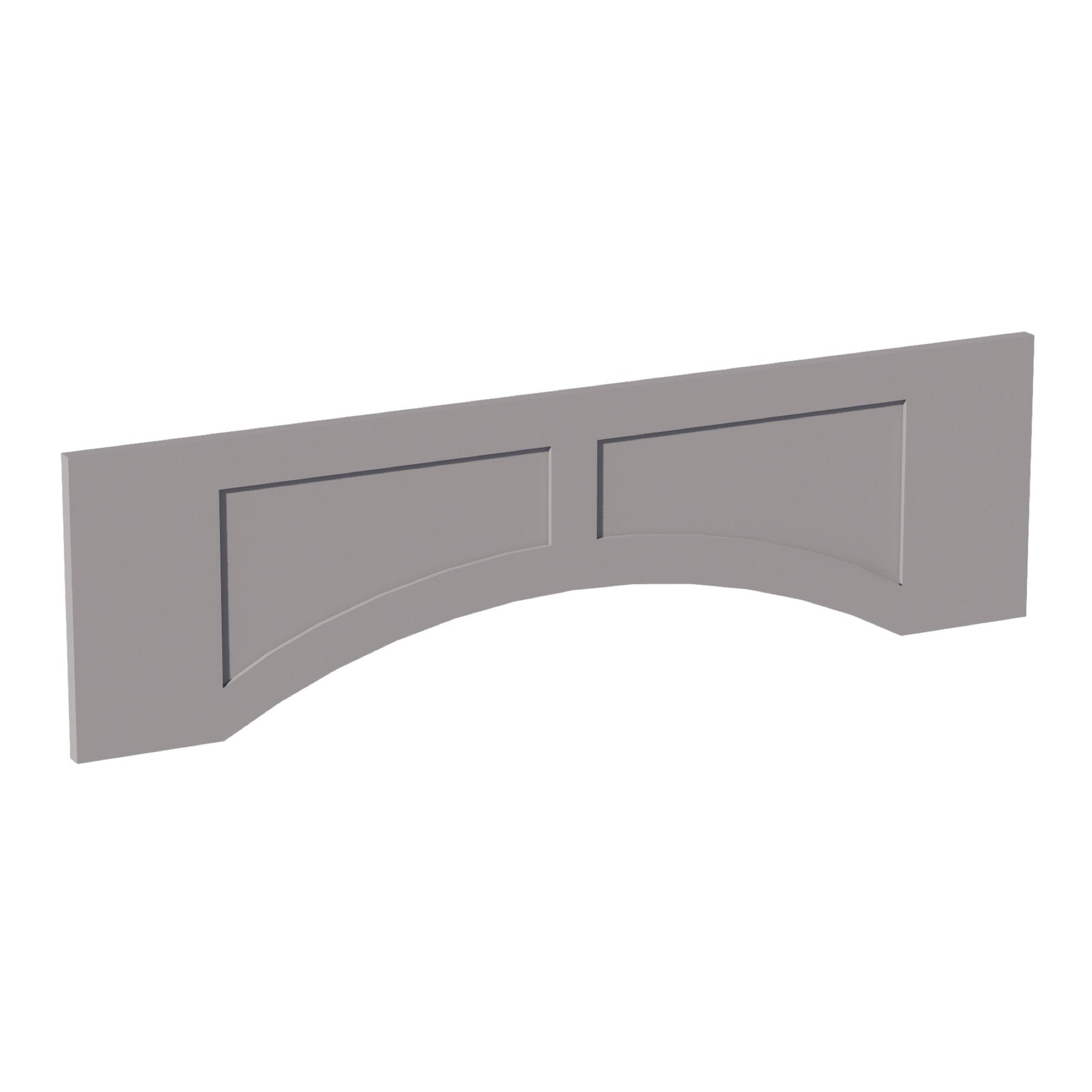 VARP42-SLG  Arched Valance With Raised Panel - Shaker Style - Light Grey   42"W x 12"H x