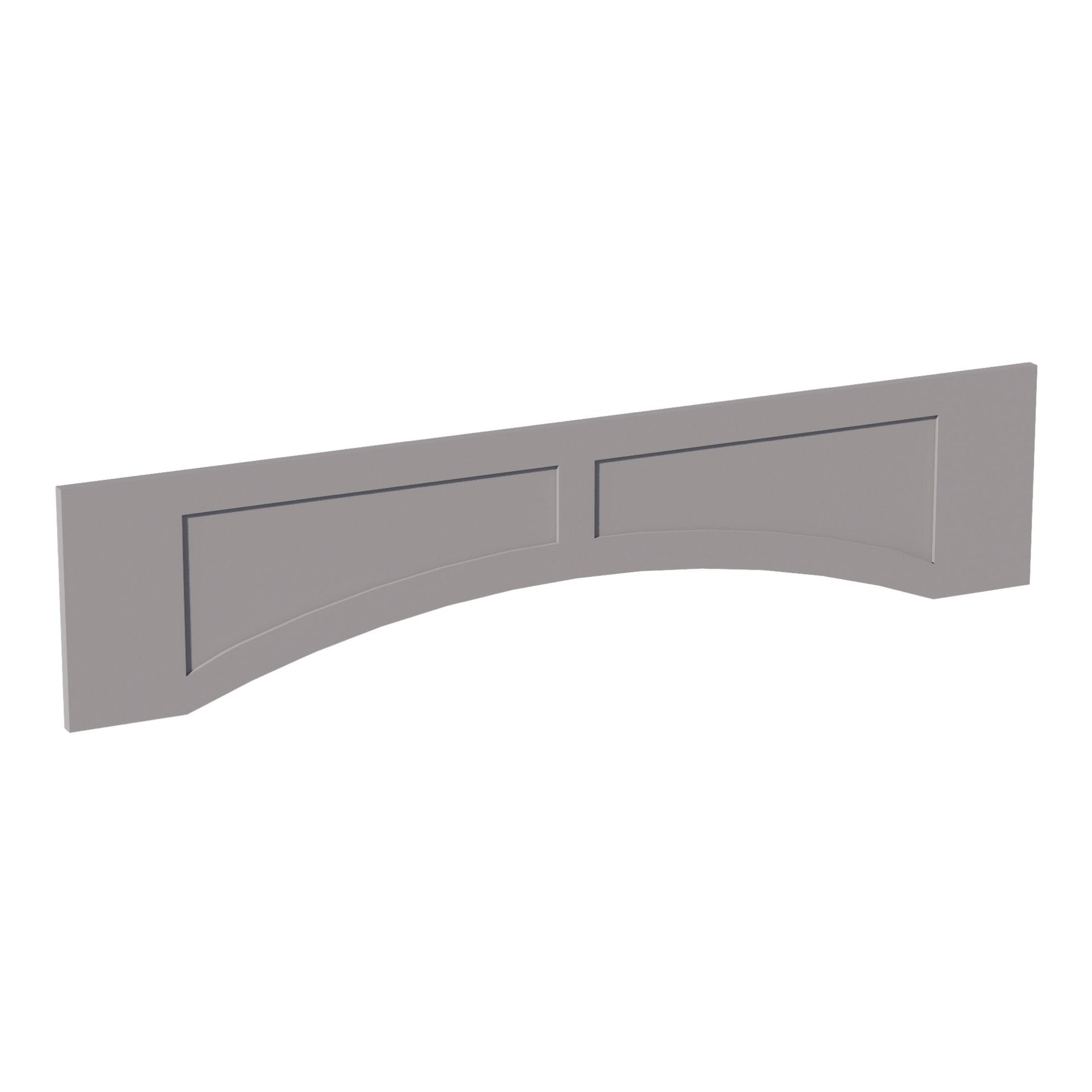 VARP54-SLG: Shaker Light Grey 54"W x 12"H x 3/4"D Arched Valance with Raised Panel