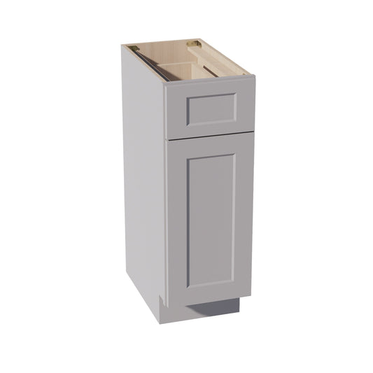 VB1221-SLG: Shaker Light Grey 12"W x 34-1/2"H x 21"D 1 Door & 1 Drawer Single Door Vanity Base Cabinets