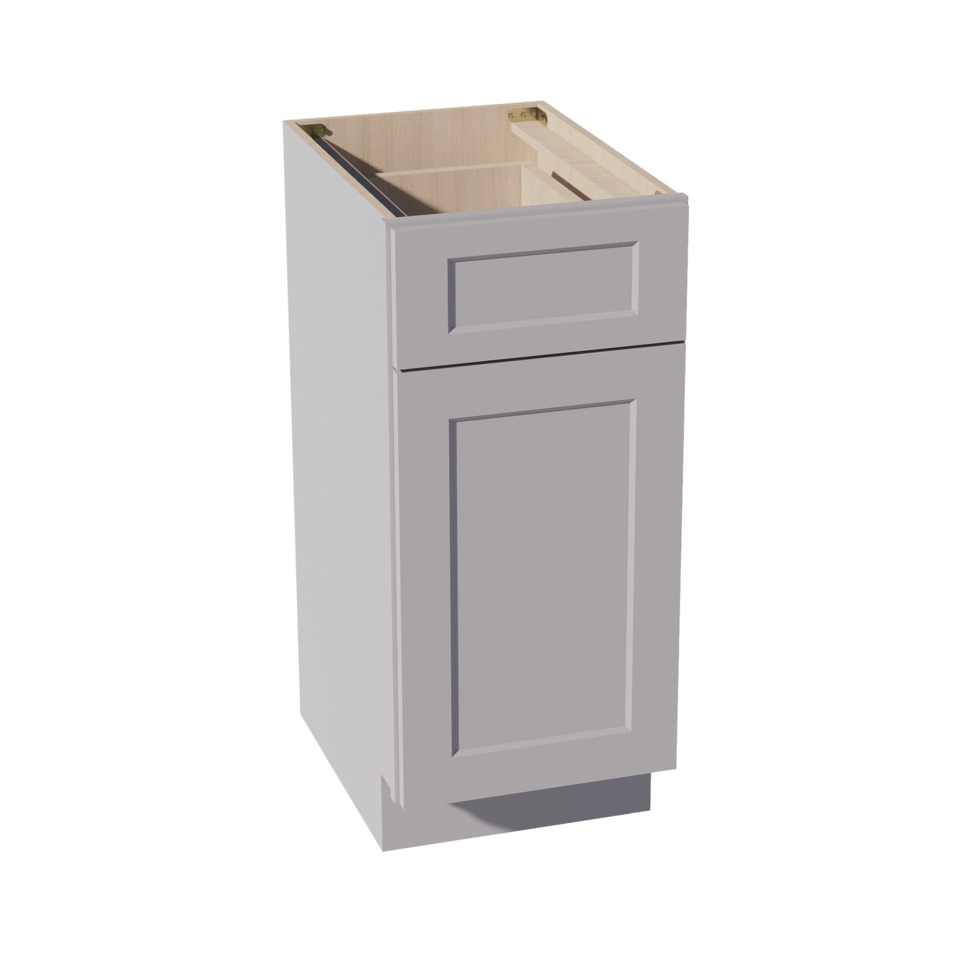 VB1521-SLG: Shaker Light Grey 15"W x 34-1/2"H x 21"D 1 Door & 1 Drawer Single Door Vanity Base Cabinets