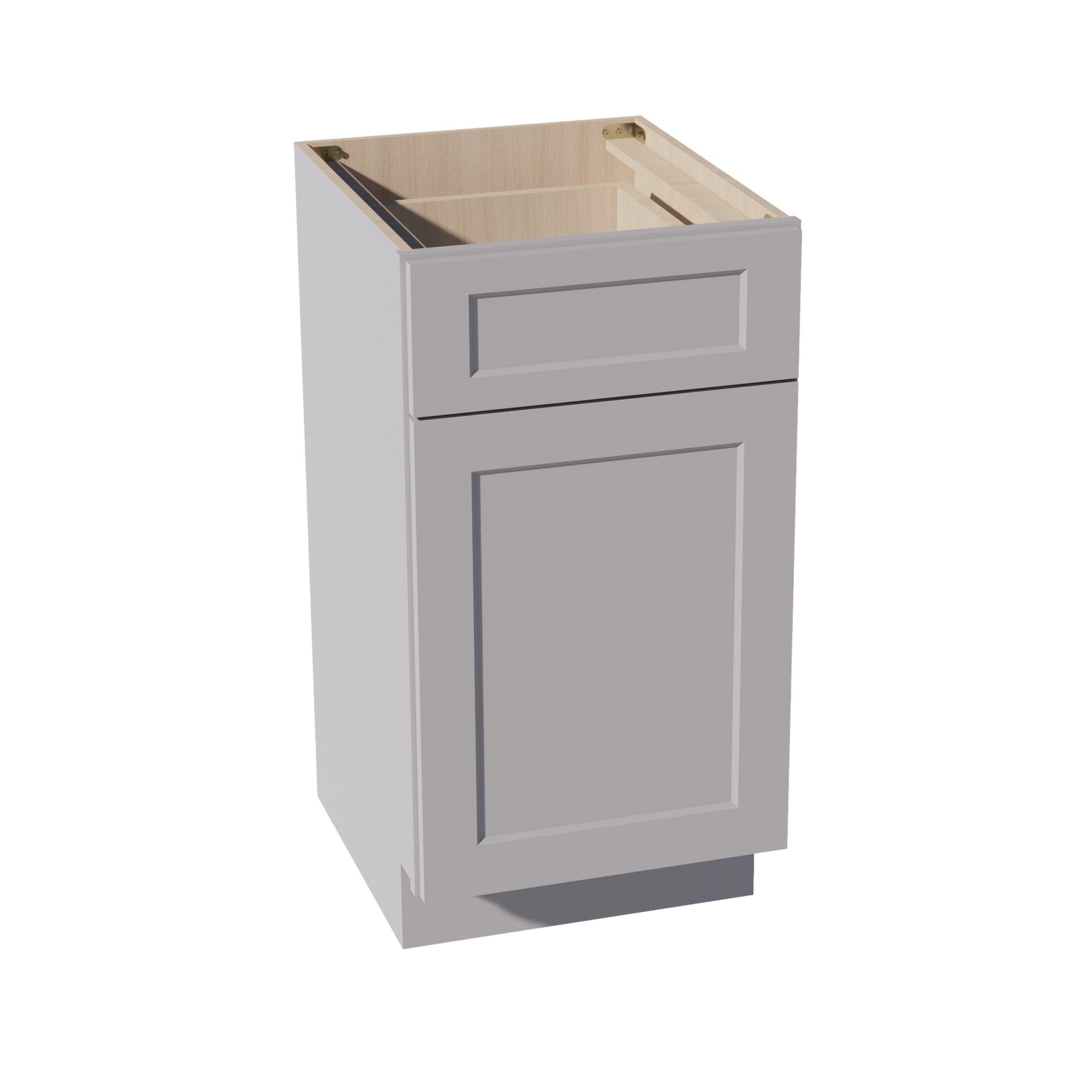 VB1821-SLG: Shaker Light Grey 18"W x 34-1/2"H x 21"D 1 Door & 1 Drawer Single Door Vanity Base Cabinets