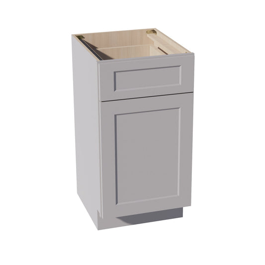 VB1821-SLG: Shaker Light Grey 18"W x 34-1/2"H x 21"D 1 Door & 1 Drawer Single Door Vanity Base Cabinets