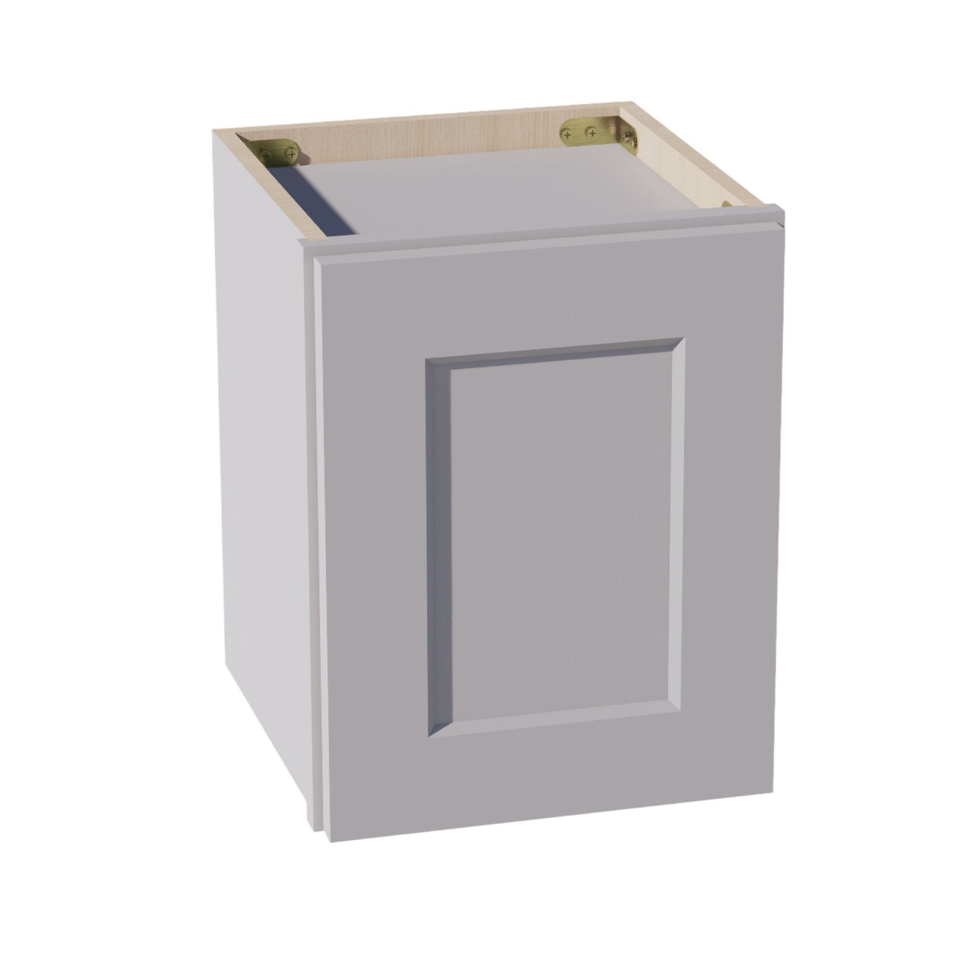 W1215-SLG  Wall Cabinet 1 Door & 2 Shelves - Shaker Style - Light Grey   12"W x 15"H x 12"D