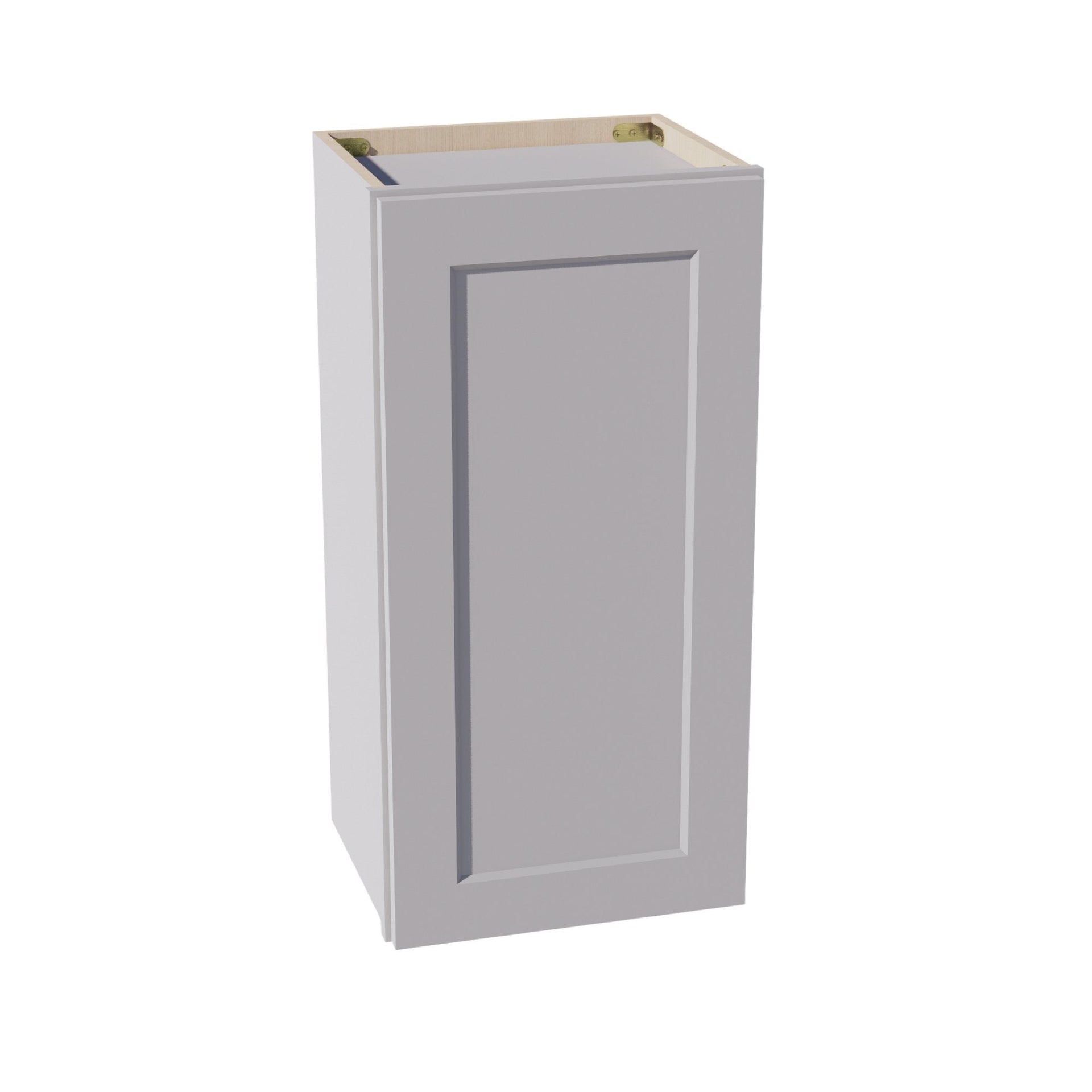 W1530-SLG  Wall Cabinet 1 Door & 2 Shelves - Shaker Style - Light Grey   15"W x 30"H x 12"D