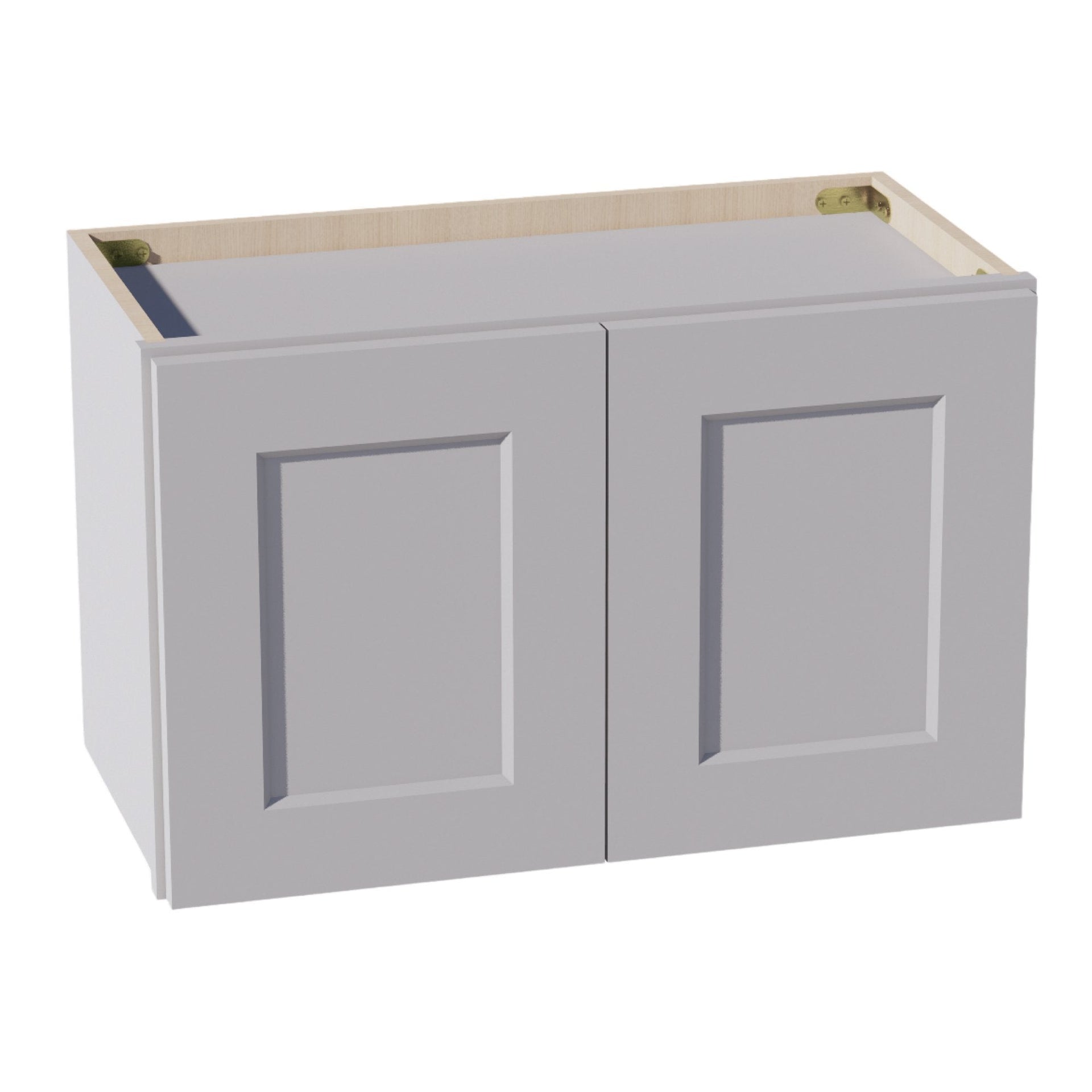 W2415-SLG  Wall Cabinet 2 Doors & 2 Shelves - Shaker Style - Light Grey   24"W x 15"H x 12"D