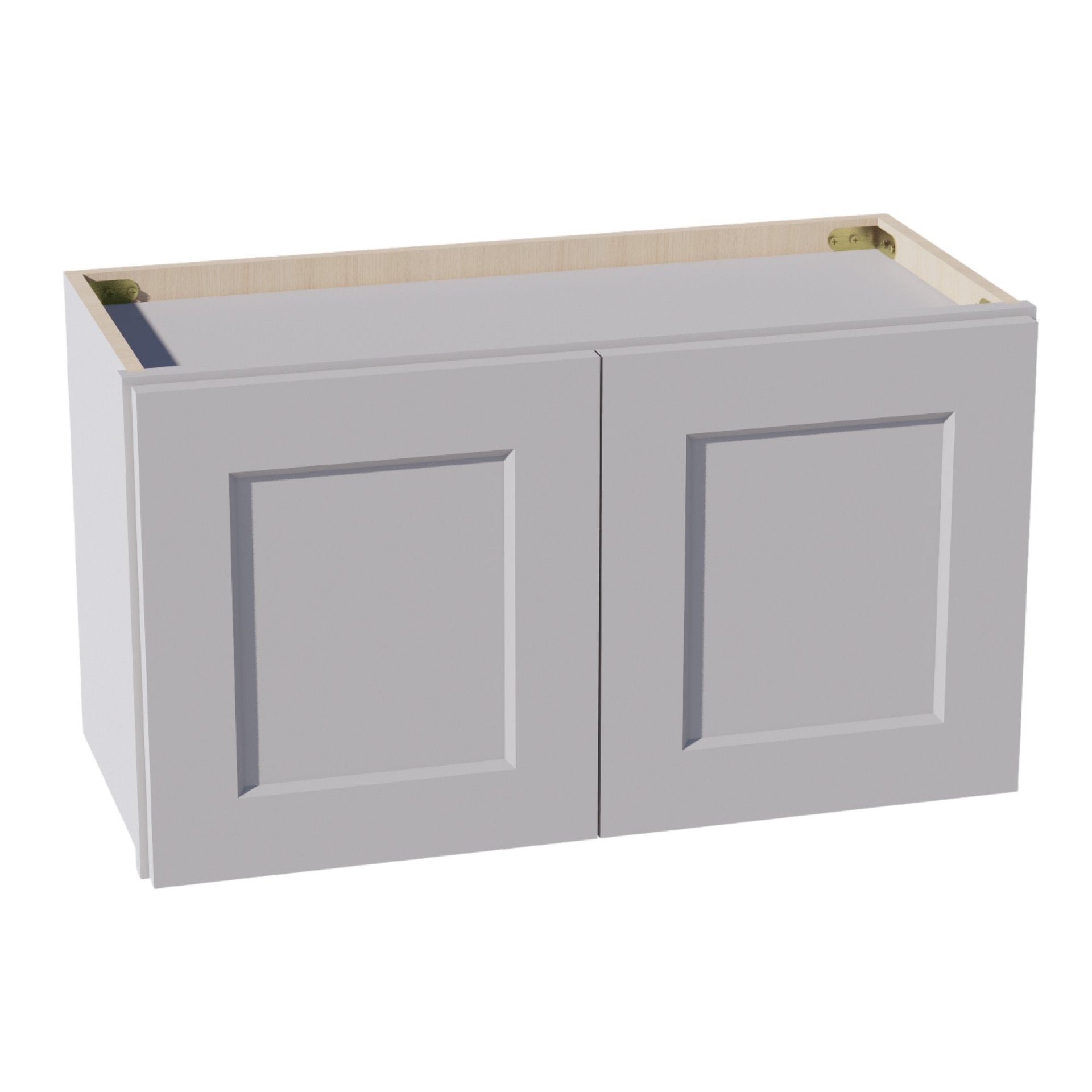 W2715-SLG  Wall Cabinet 2 Doors & 2 Shelves - Shaker Style - Light Grey   27"W x 15"H x 12"D