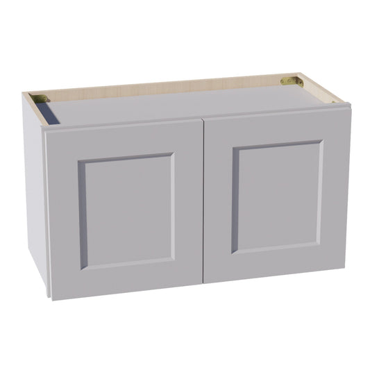 W2715-SLG  Wall Cabinet 2 Doors & 2 Shelves - Shaker Style - Light Grey   27"W x 15"H x 12"D