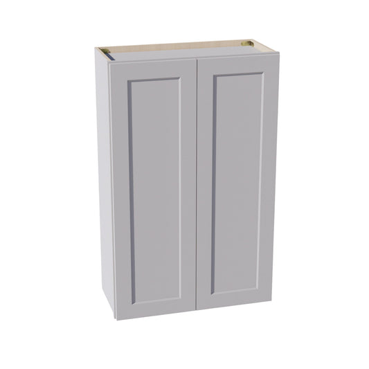 W2742-SLG  Wall Cabinet 2 Doors & 2 Shelves - Shaker Style - Light Grey   27"W x 42"H x 12"D