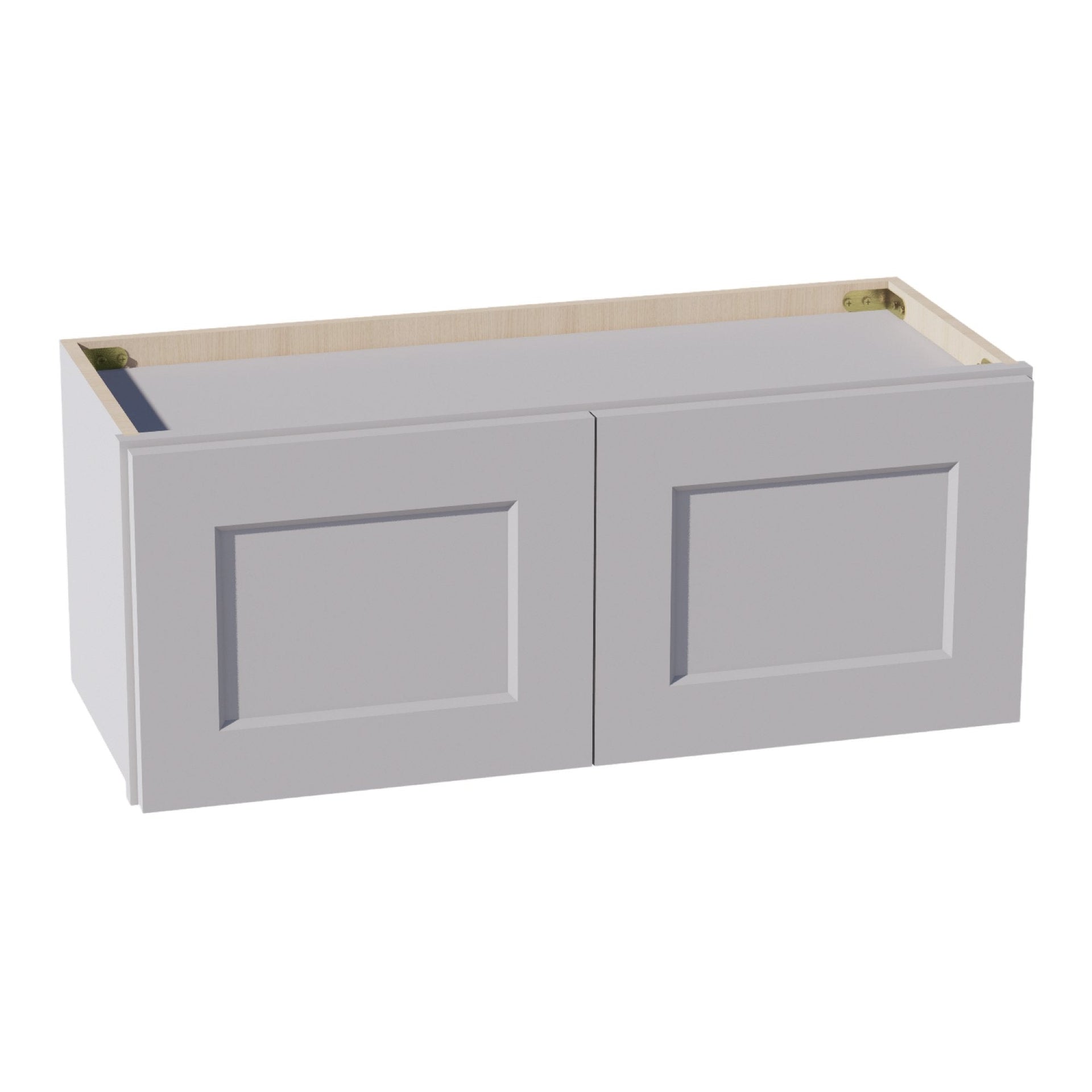 W3012-SLG  Wall Cabinet 2 Doors & 2 Shelves - Shaker Style - Light Grey   30"W x 12"H x 12"D