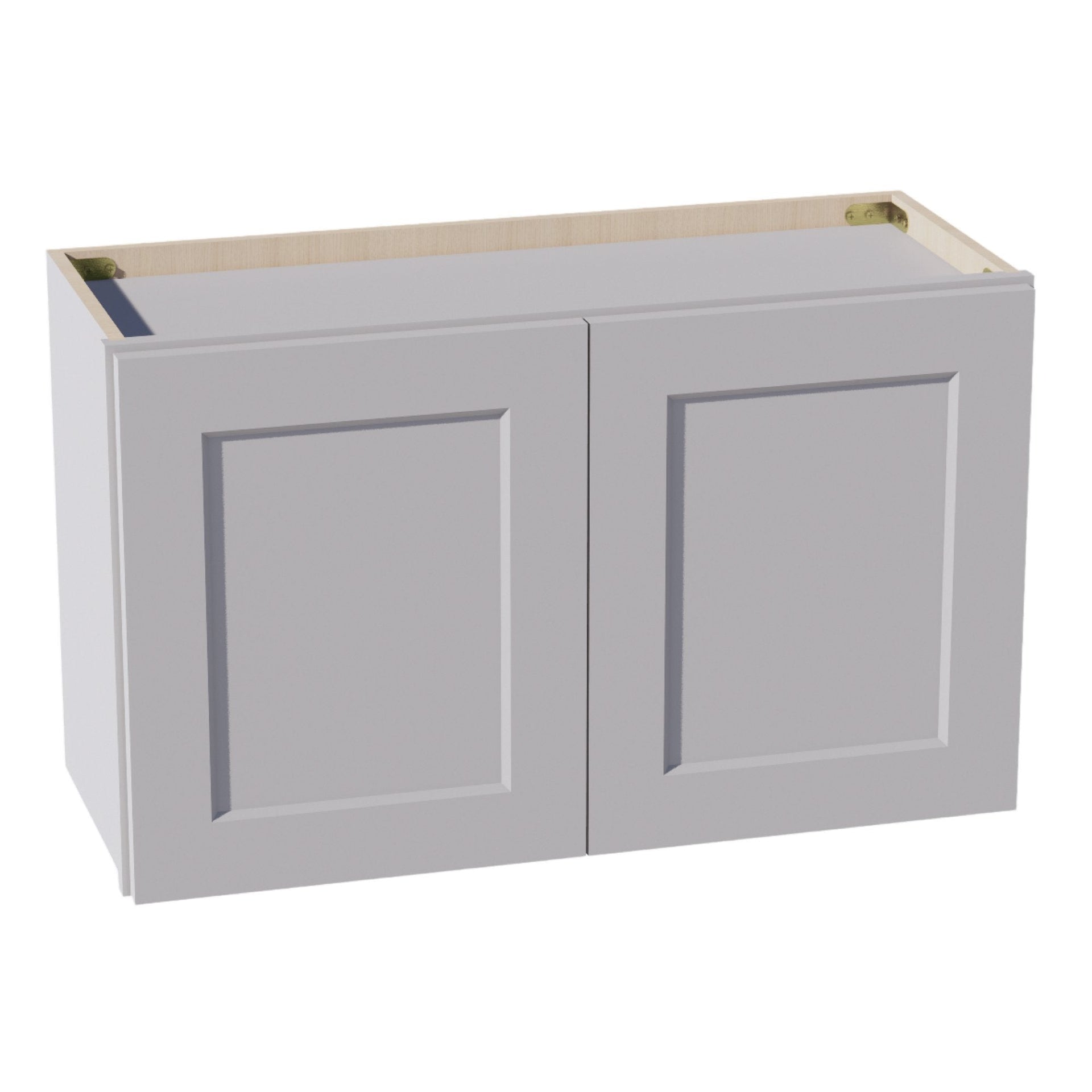 W3018-SLG  Wall Cabinet 2 Doors & 2 Shelves - Shaker Style - Light Grey   30"W x 18"H x 12"D