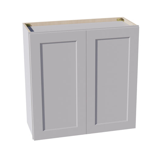 W3030-SLG  Wall Cabinet 2 Doors & 2 Shelves - Shaker Style - Light Grey   30"W x 30"H x 12"D