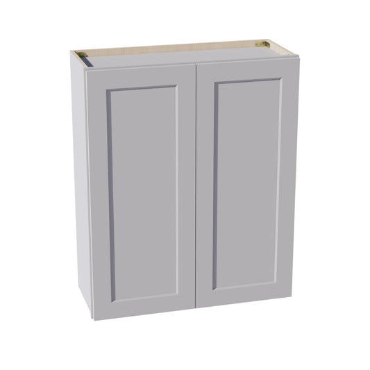 W3036-SLG  Wall Cabinet 2 Doors & 2 Shelves - Shaker Style - Light Grey   30"W x 36"H x 12"D