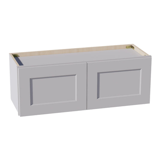 W3312-SLG  Wall Cabinet 2 Doors & 2 Shelves - Shaker Style - Light Grey   33"W x 12"H x 24"D