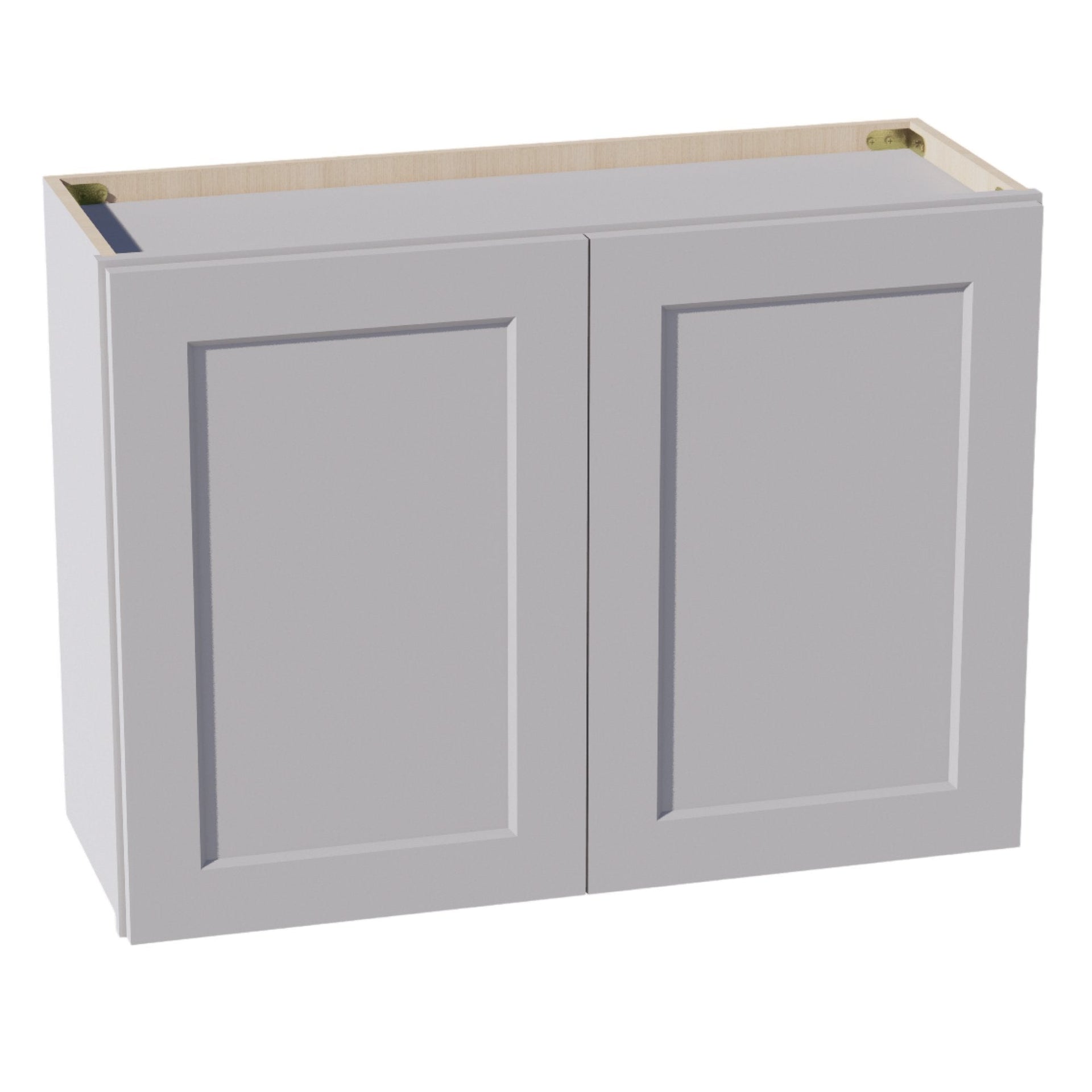 W3324-SLG  Wall Cabinet 2 Doors & 2 Shelves - Shaker Style - Light Grey   33"W x 24"H x 24"D
