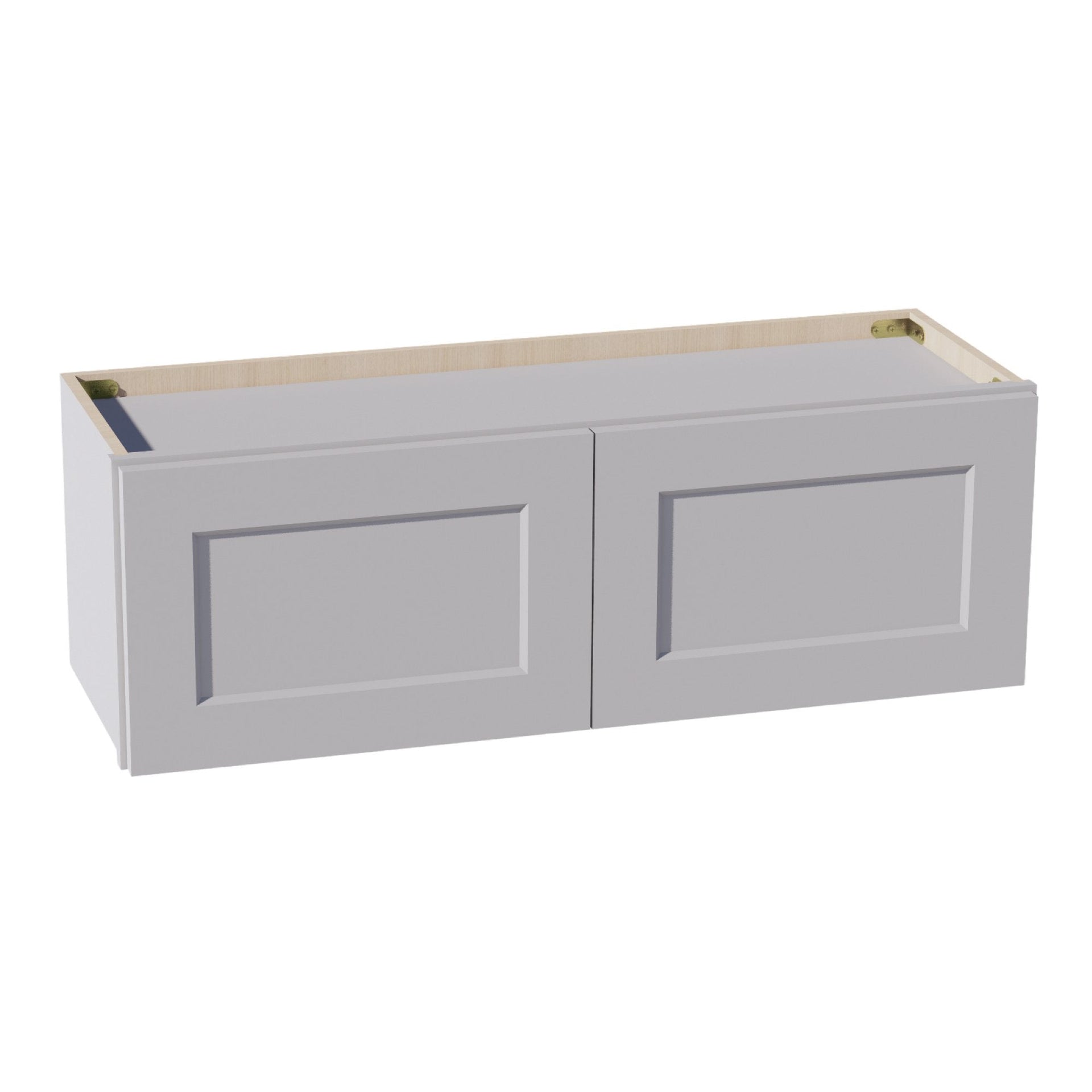 W3612-SLG  Wall Cabinet 2 Doors & 2 Shelves - Shaker Style - Light Grey   36"W x 12"H x 24"D