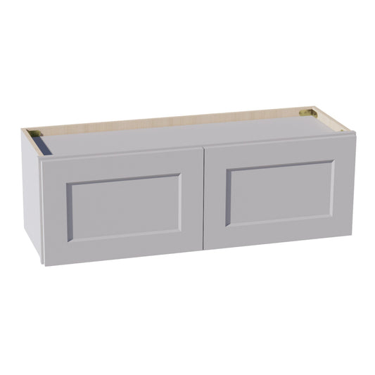 W3612-SLG  Wall Cabinet 2 Doors & 2 Shelves - Shaker Style - Light Grey   36"W x 12"H x 24"D