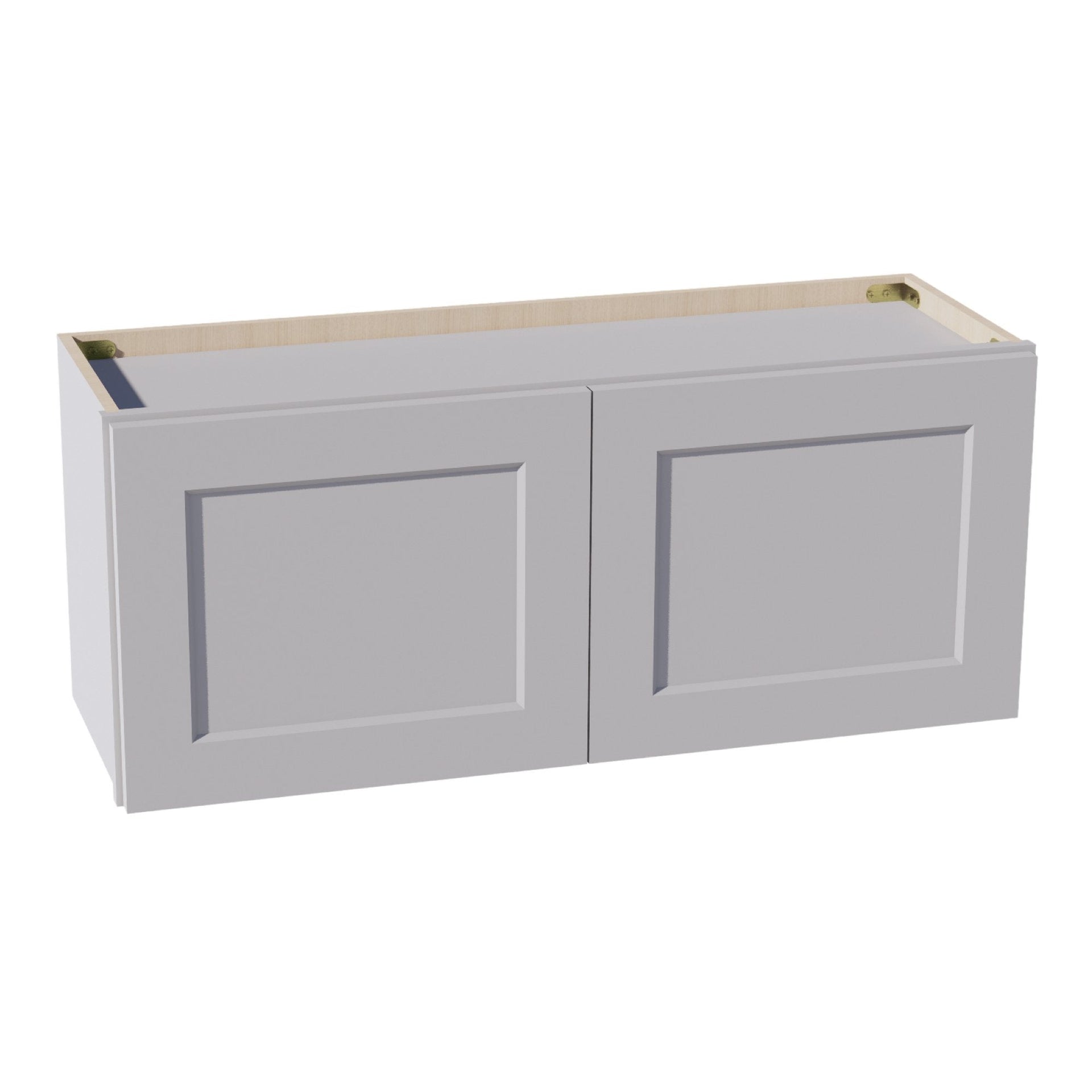 W3615-SLG  Wall Cabinet 2 Doors & 2 Shelves - Shaker Style - Light Grey   36"W x 15"H x 24"D