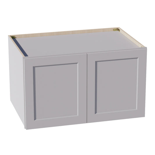 W362124-SLG: Shaker Light Grey 36"W x 21"H x 24"D 2 Doors & 1 Shelf Standard Bridge Wall Cabinet