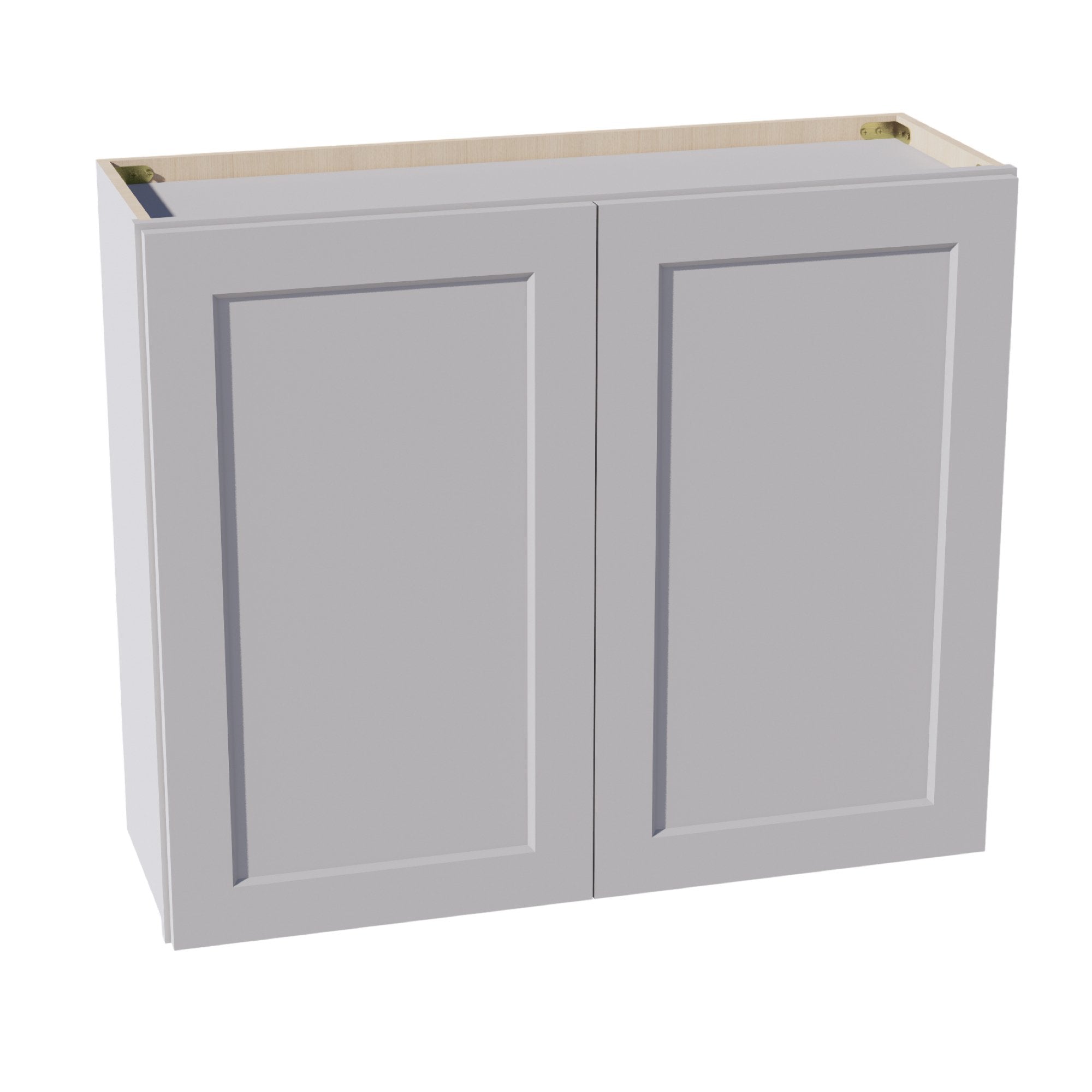 W3630-SLG: Shaker Light Grey 36"W x 30"H 2 Doors & 2 Shelves Standard Wall Cabinet