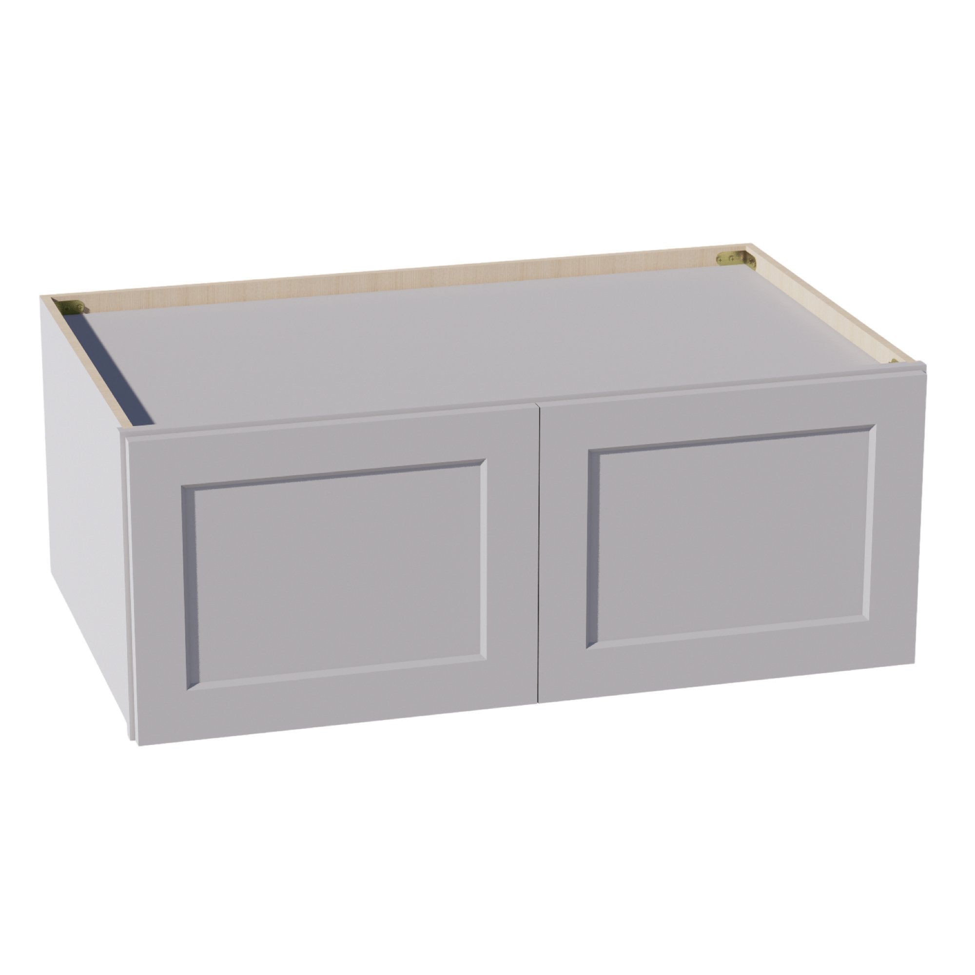 W391524-SLG: Shaker Light Grey 39"W x 15"H x 24"D 2 Doors Standard Bridge Wall Cabinet