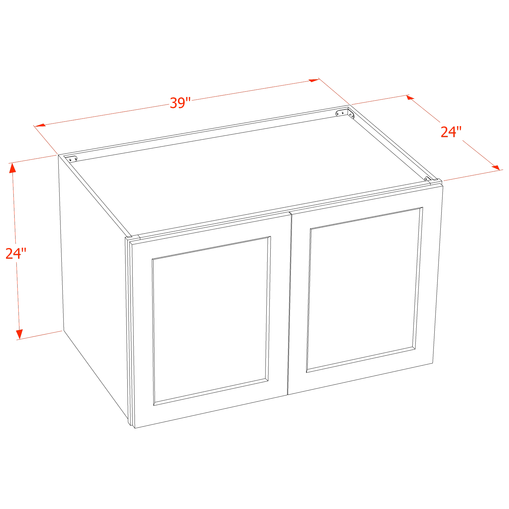 W392424-SLG: Shaker Light Grey 39"W x 24"H x 24"D 2 Doors & 1 Shelf Standard Bridge Wall Cabinet
