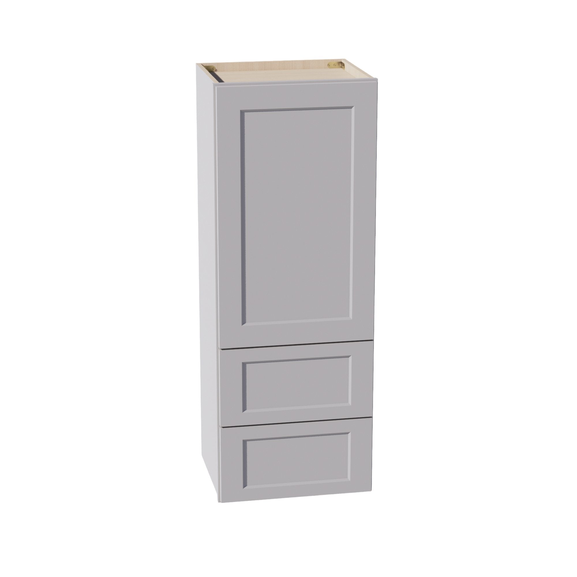 WD1848-SLG: Shaker Light Grey 18"W x 48"H 1 Door & 2 Drawers Special Wall Cabinet