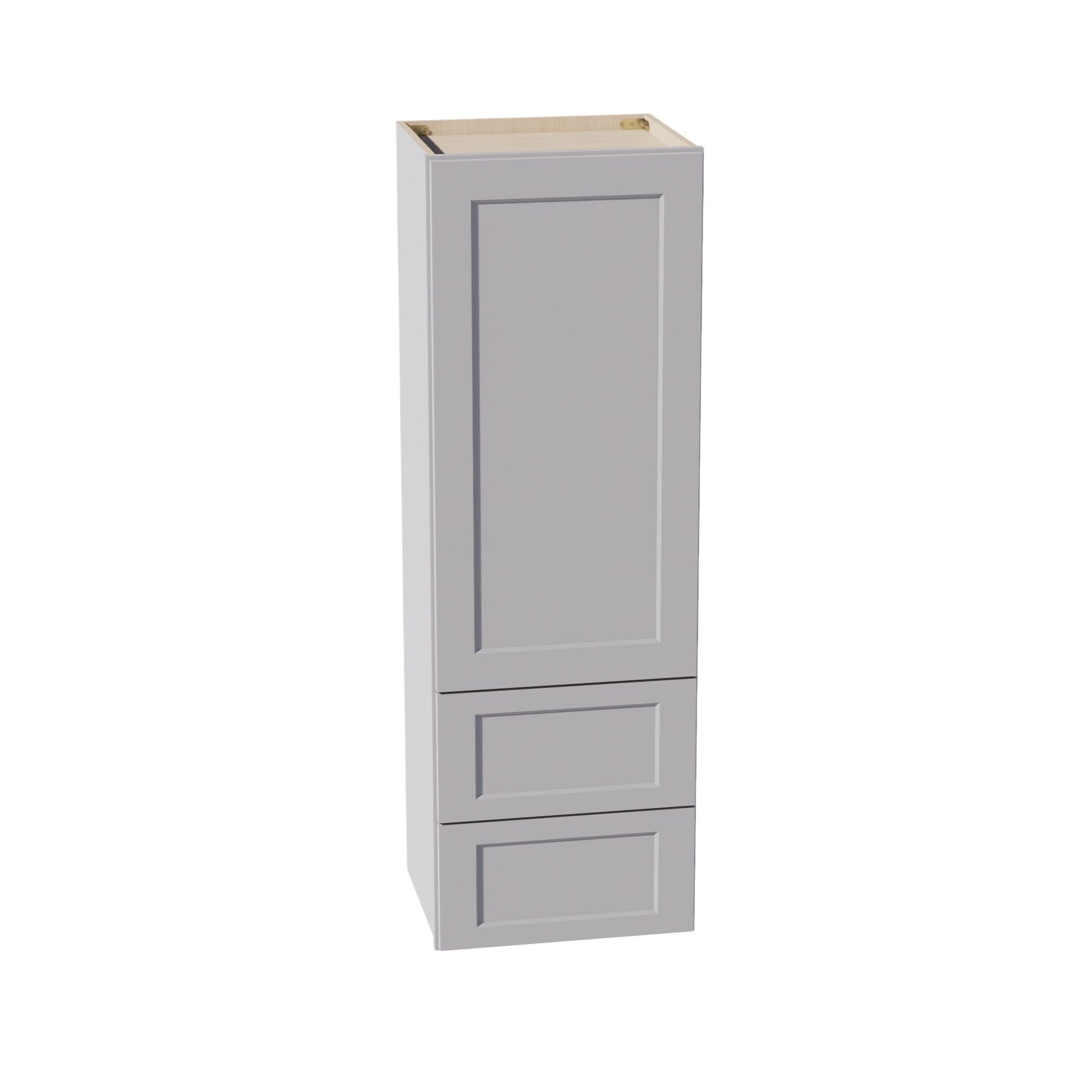 WD1854-SLG: Shaker Light Grey 18"W x 54"H 1 Door & 2 Drawers Special Wall Cabinet