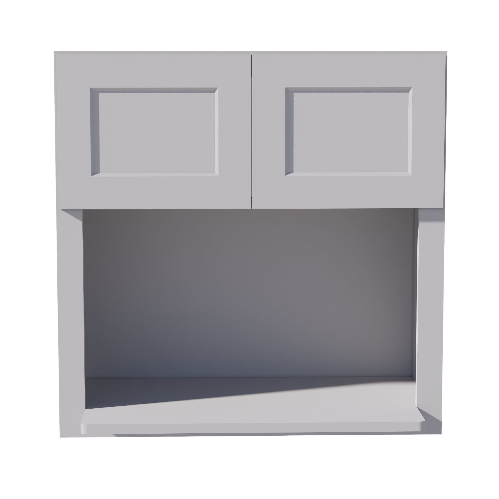 WM3030-SLG: Shaker Light Grey 30"W x 30"H 2 Doors Wall Built-in Microwave Cabinets