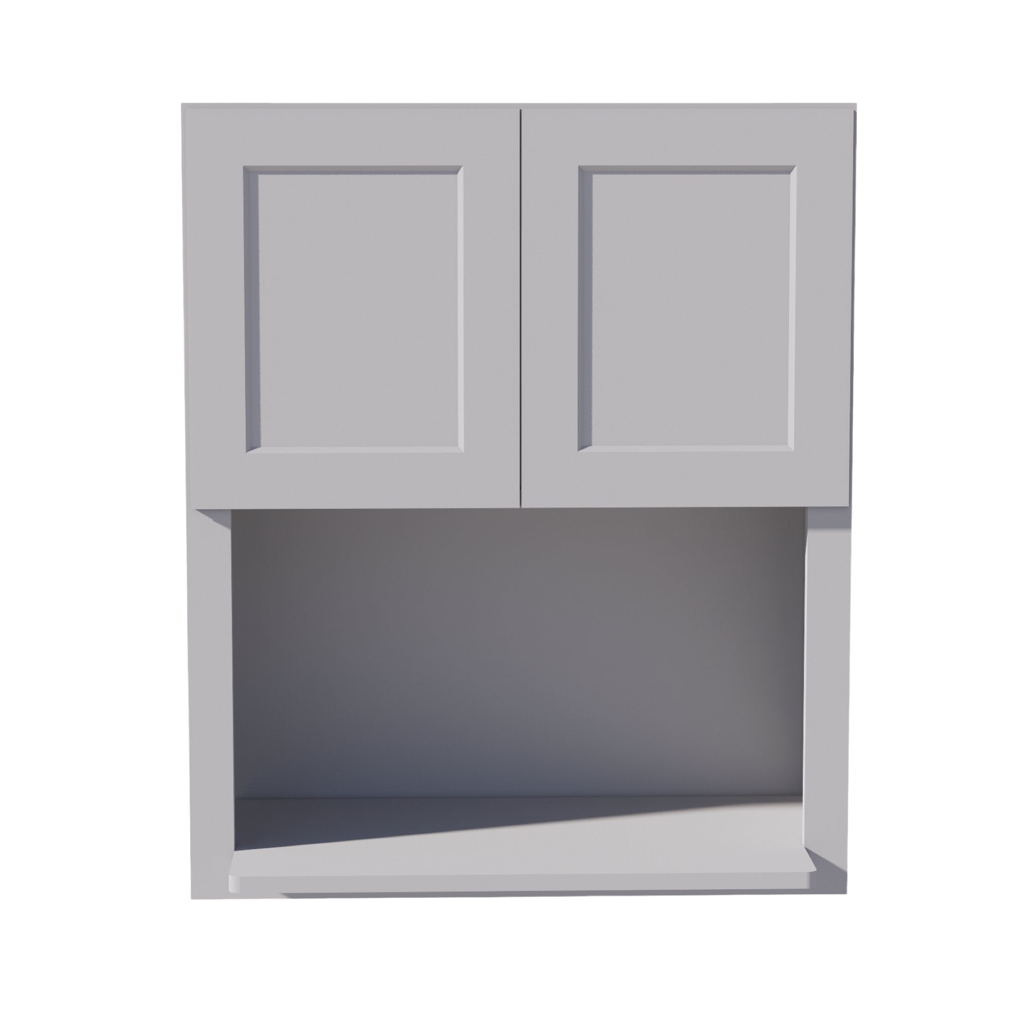 WM3036-SLG: Shaker Light Grey 30"W x 36"H 2 Doors Wall Built-in Microwave Cabinets